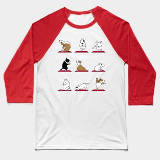 Bull Terrier Yoga Baseball T-Shirt